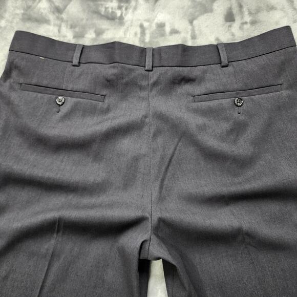 George Pants Mens 42X30 Gray Flat Front Straight Leg Stretch Office Preppy - Picture 4 of 13